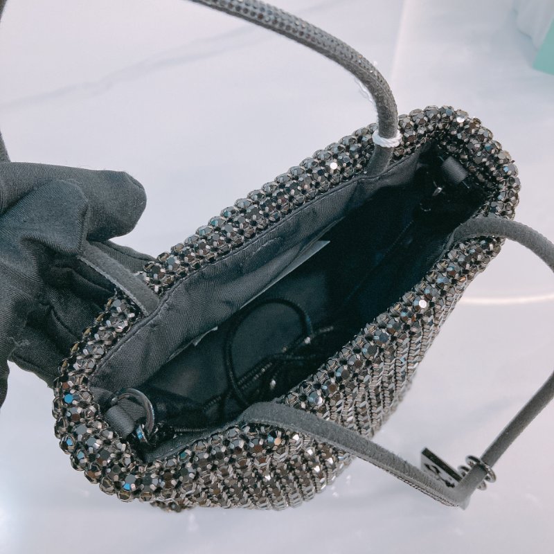 MS0631 Tory Burch 湯麗柏琦 黑水鑽 閃亮 貓頭鷹 迷你包 黑色 銀扣 Night Owl Tote Bag Mini Crystal Black x PHW-10