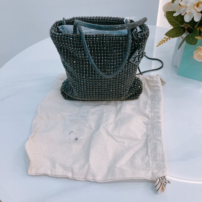 MS0631 Tory Burch 湯麗柏琦 黑水鑽 閃亮 貓頭鷹 迷你包 黑色 銀扣 Night Owl Tote Bag Mini Crystal Black x PHW-14