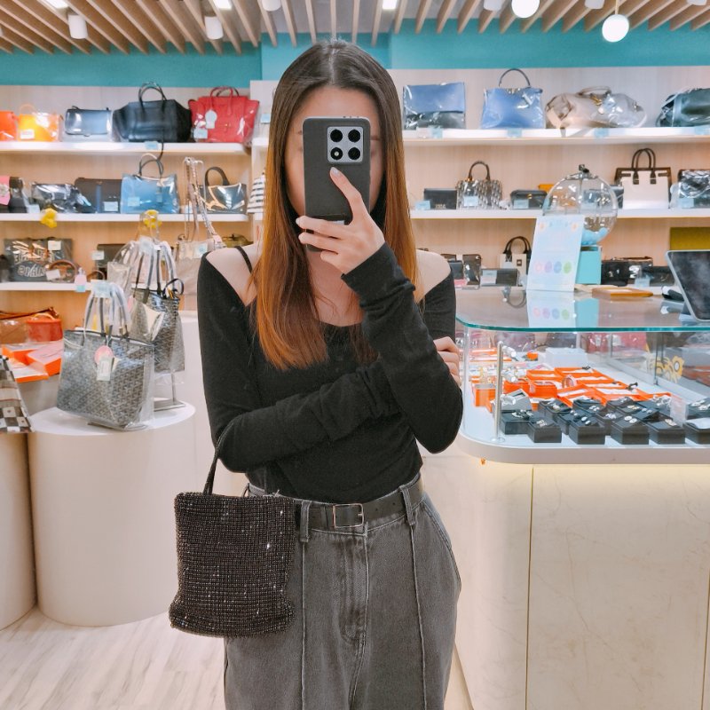 MS0631 Tory Burch 湯麗柏琦 黑水鑽 閃亮 貓頭鷹 迷你包 黑色 銀扣 Night Owl Tote Bag Mini Crystal Black x PHW-15