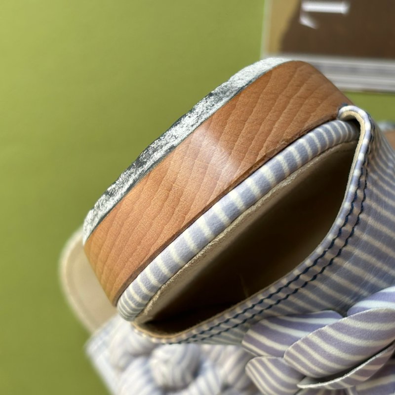 38號 ::CHANEL:: Cloth Mules & Clogs 香奈兒 春夏藍白線條 山茶花穆木屐拖鞋-18