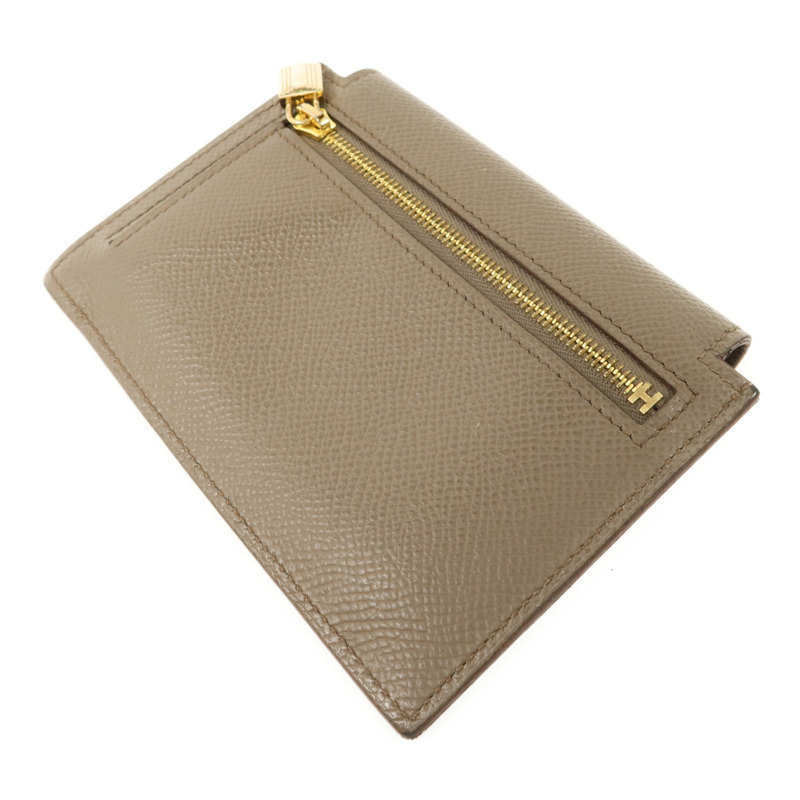 HERMES Epsom皮革Kelly Pocket錢包Etain-3