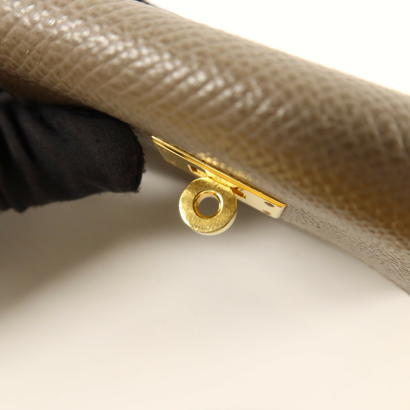 HERMES Epsom皮革Kelly Pocket錢包Etain-7