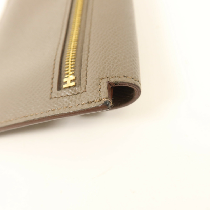 HERMES Epsom皮革Kelly Pocket錢包Etain-15