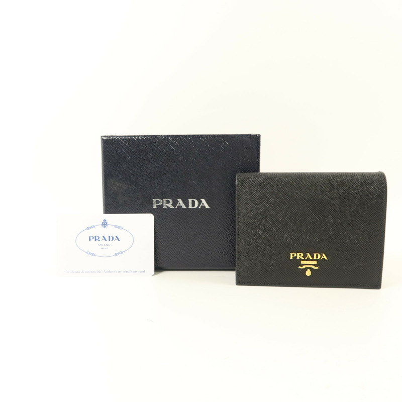 PRADA Saffiano皮革Small Bifold Wallet錢包-9