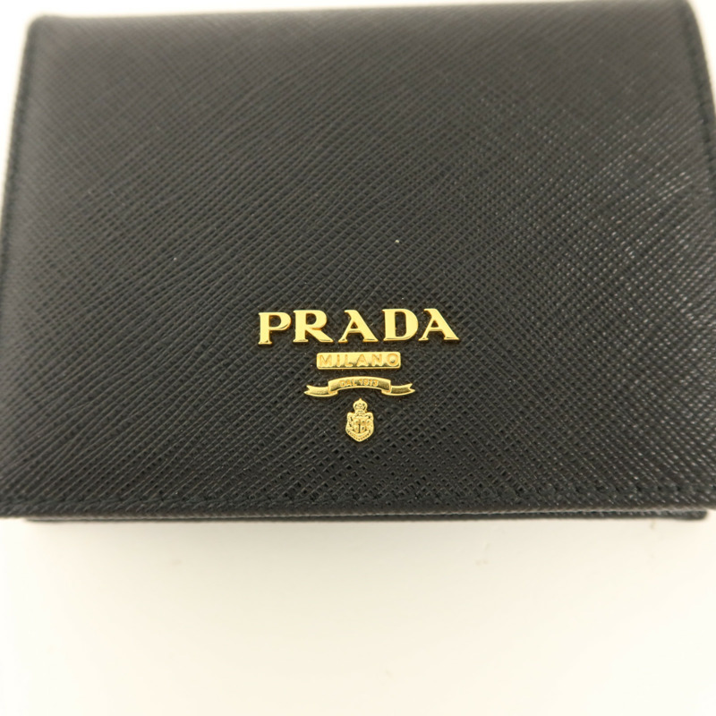 PRADA Saffiano皮革Small Bifold Wallet錢包-10