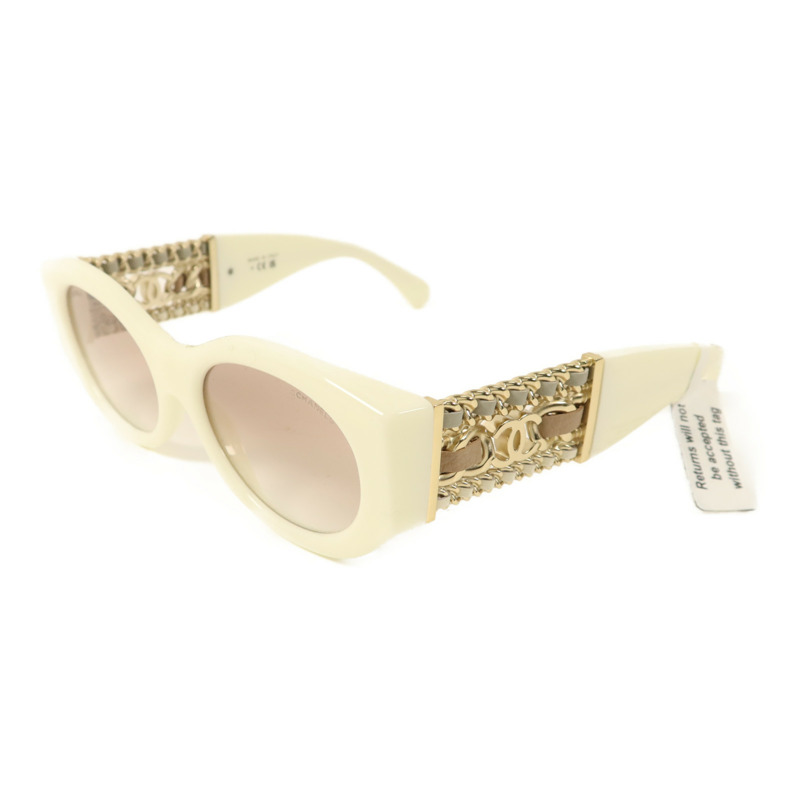 CHANEL PVC/金屬Oval Sunglasses太陽眼鏡-1