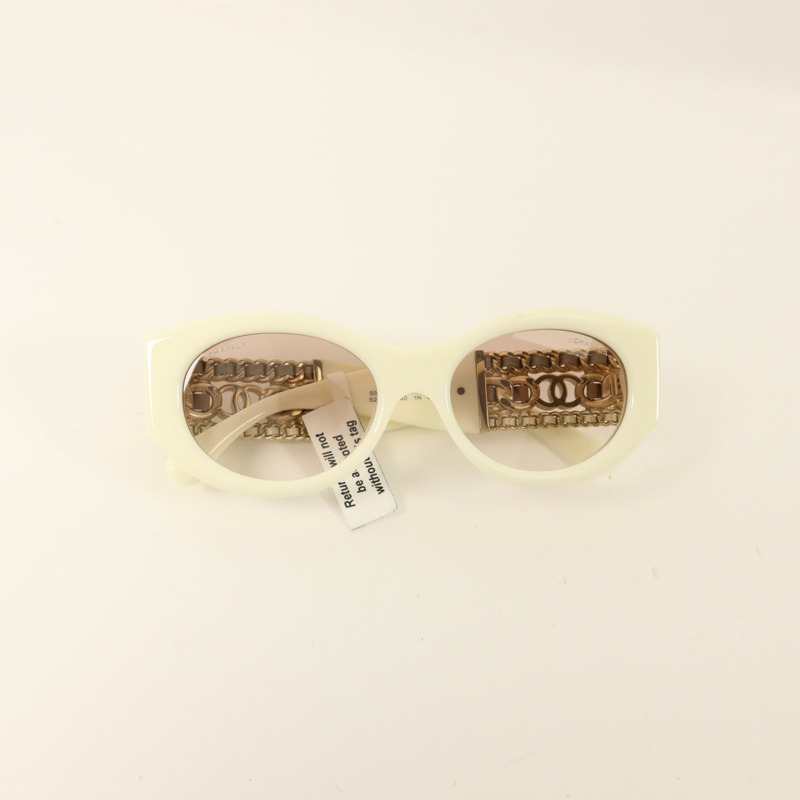 CHANEL PVC/金屬Oval Sunglasses太陽眼鏡-4
