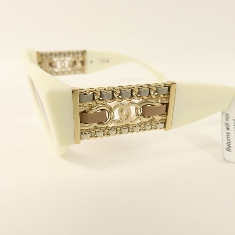 CHANEL PVC/金屬Oval Sunglasses太陽眼鏡-5