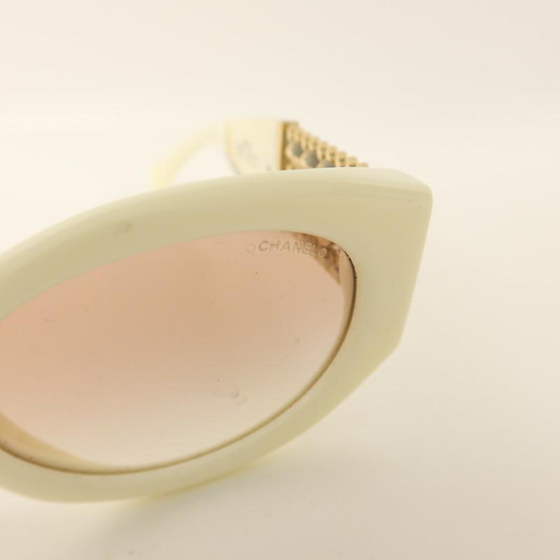CHANEL PVC/金屬Oval Sunglasses太陽眼鏡-8