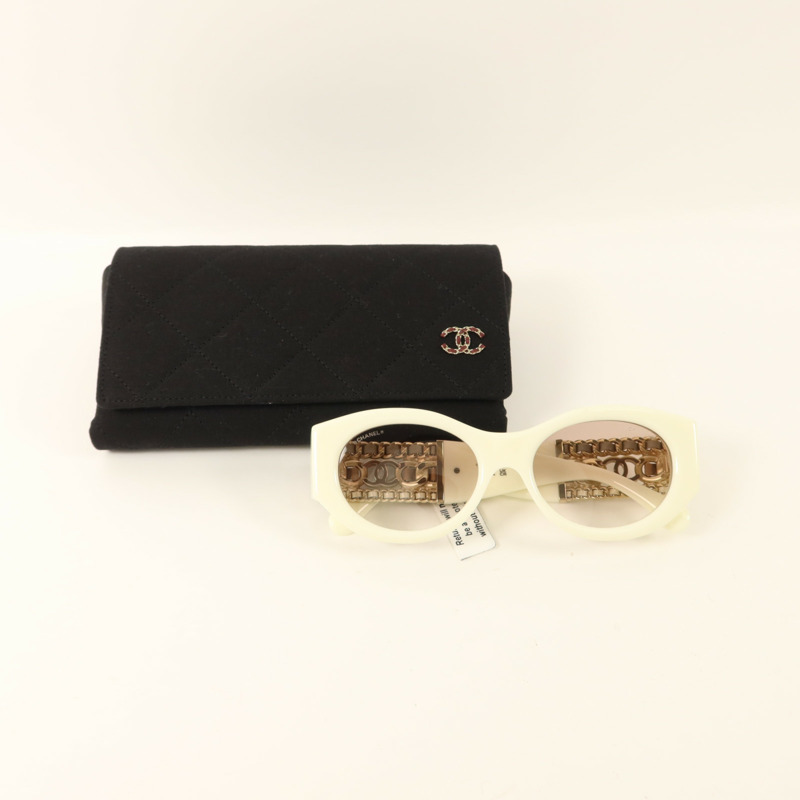 CHANEL PVC/金屬Oval Sunglasses太陽眼鏡-11