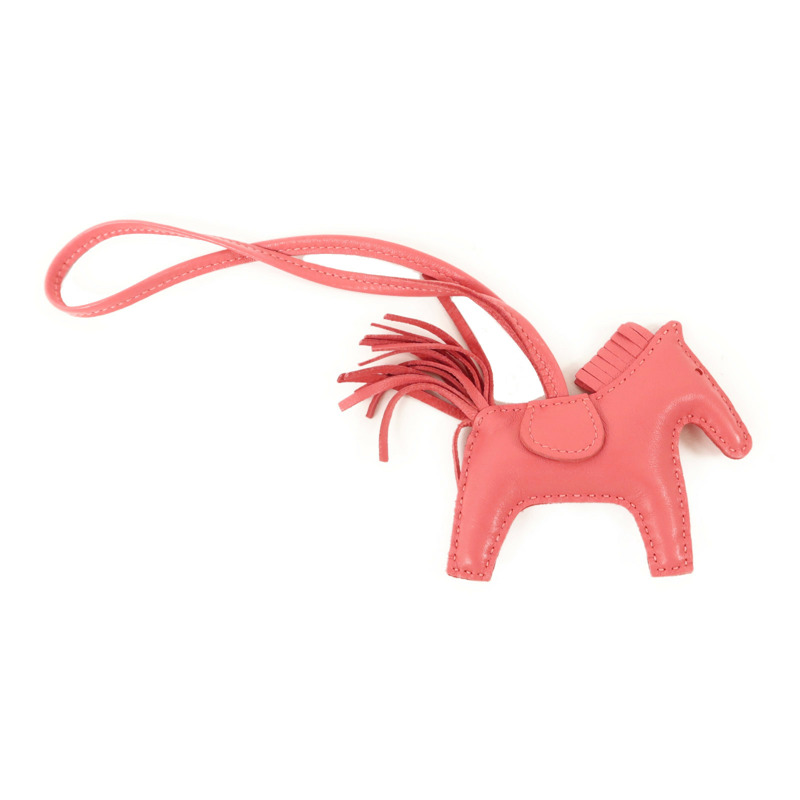 HERMES Milo皮革Rodeo PM掛飾Rose Azalee-1