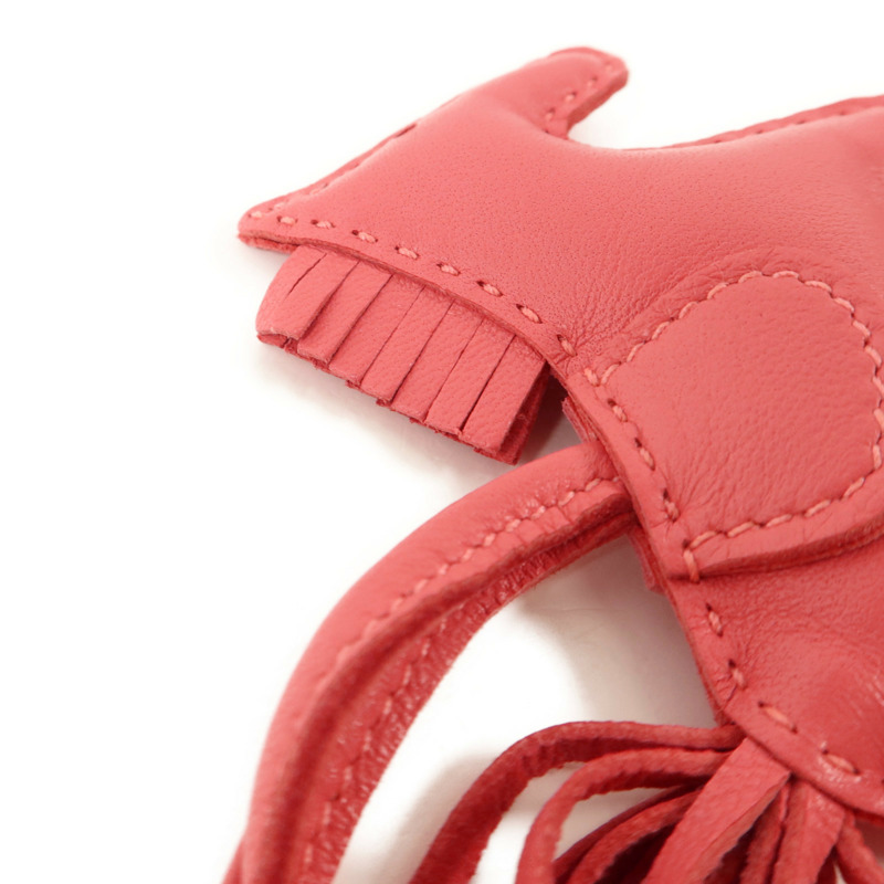 HERMES Milo皮革Rodeo PM掛飾Rose Azalee-3