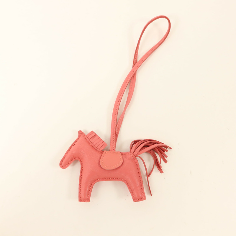 HERMES Milo皮革Rodeo PM掛飾Rose Azalee-6