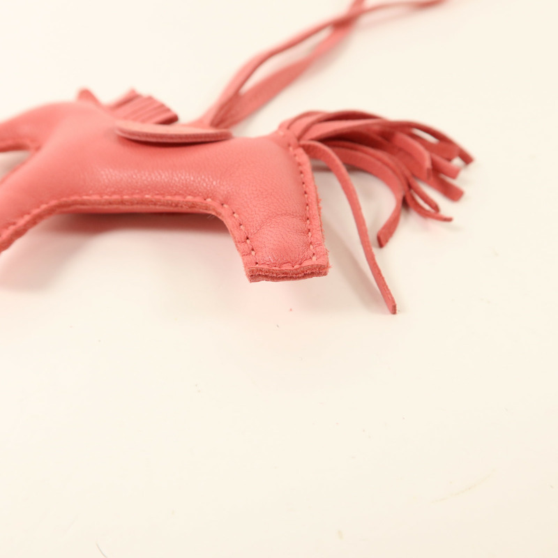 HERMES Milo皮革Rodeo PM掛飾Rose Azalee-7