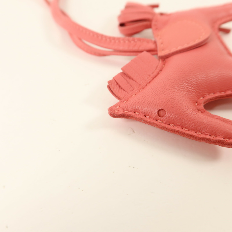 HERMES Milo皮革Rodeo PM掛飾Rose Azalee-8