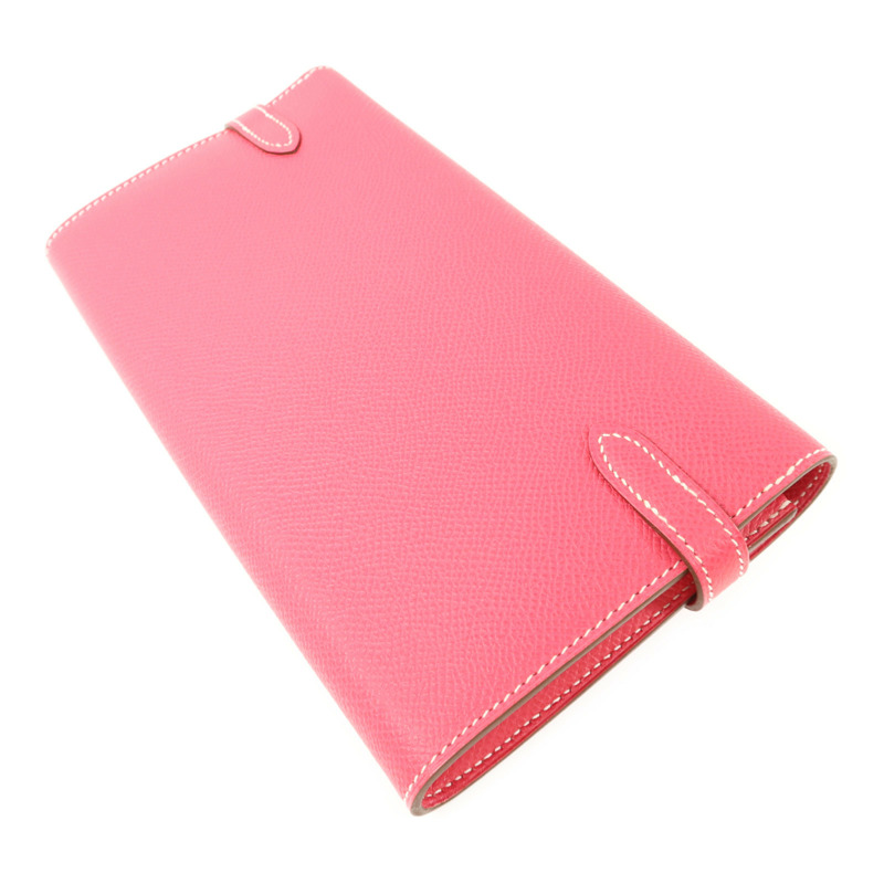 HERMES Epsom皮革Kelly Wallet長錢包Rose Tyrien-3