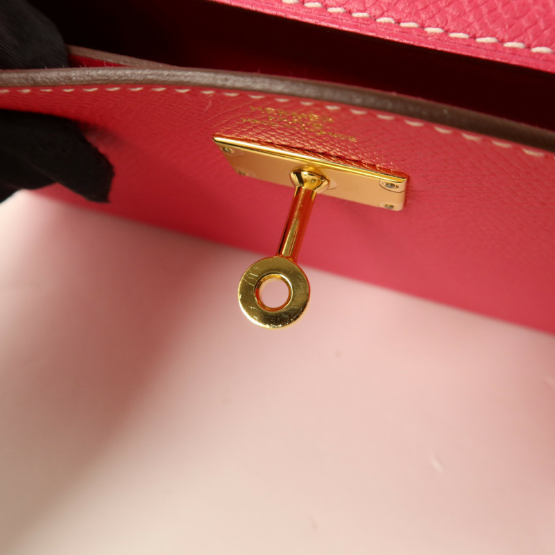 HERMES Epsom皮革Kelly Wallet長錢包Rose Tyrien-8