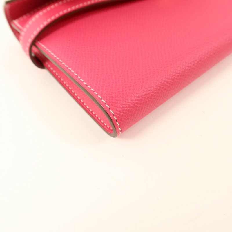 HERMES Epsom皮革Kelly Wallet長錢包Rose Tyrien-12