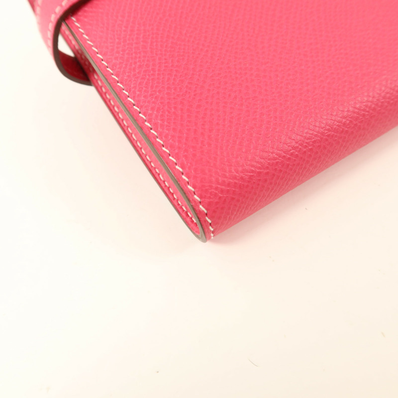 HERMES Epsom皮革Kelly Wallet長錢包Rose Tyrien-14