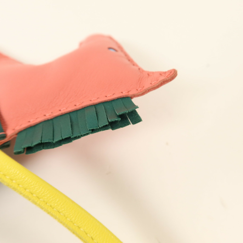 HERMES Milo皮革Rodeo GM掛飾Malachite/Rose Azalee-8