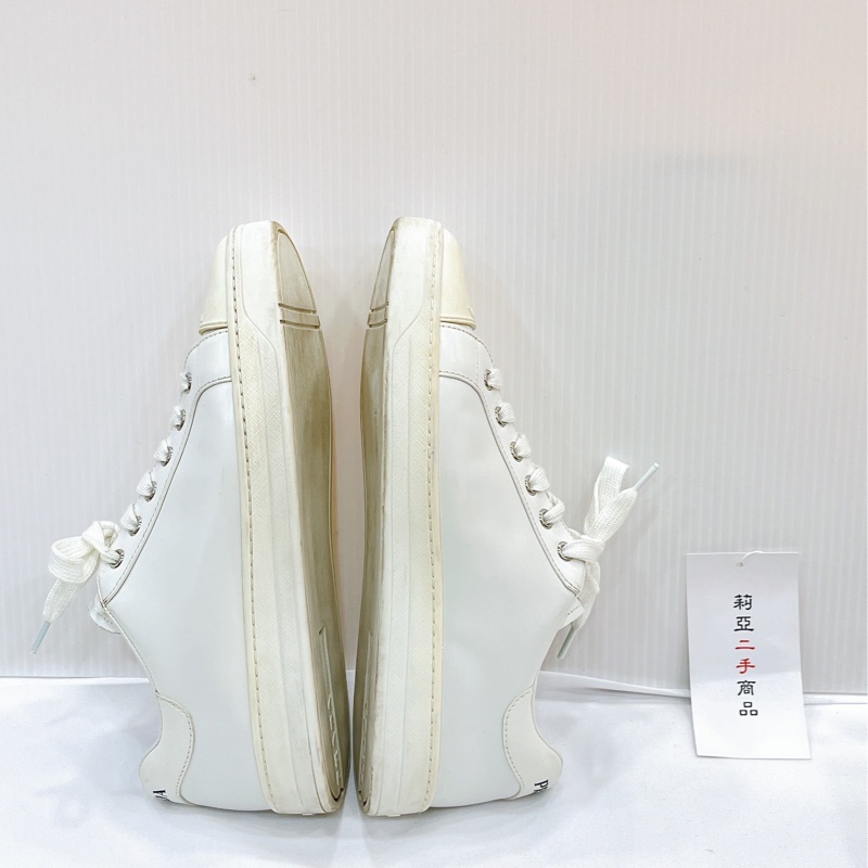 莉亞精品♡ Prada 白鞋帆布鞋 39 二手-3