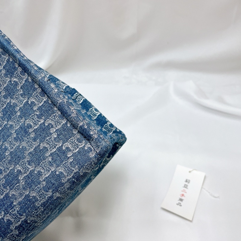 莉亞精品♡ Celine 牛仔老花手提斜背包 二手美品-11
