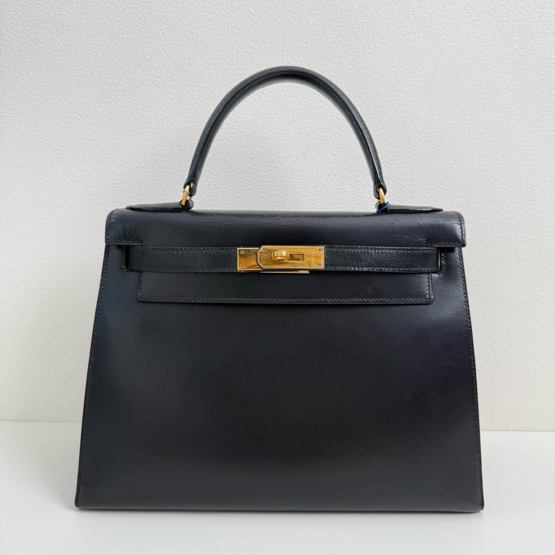 Hermes /愛馬仕 kelly 28 黑金box 手提包-0