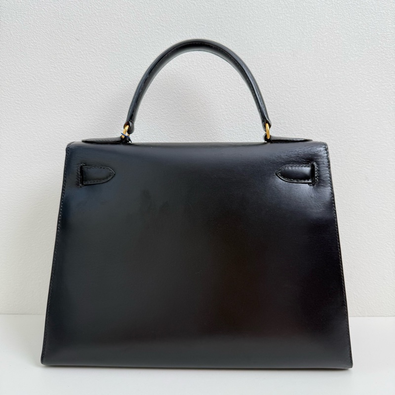 Hermes /愛馬仕 kelly 28 黑金box 手提包-2