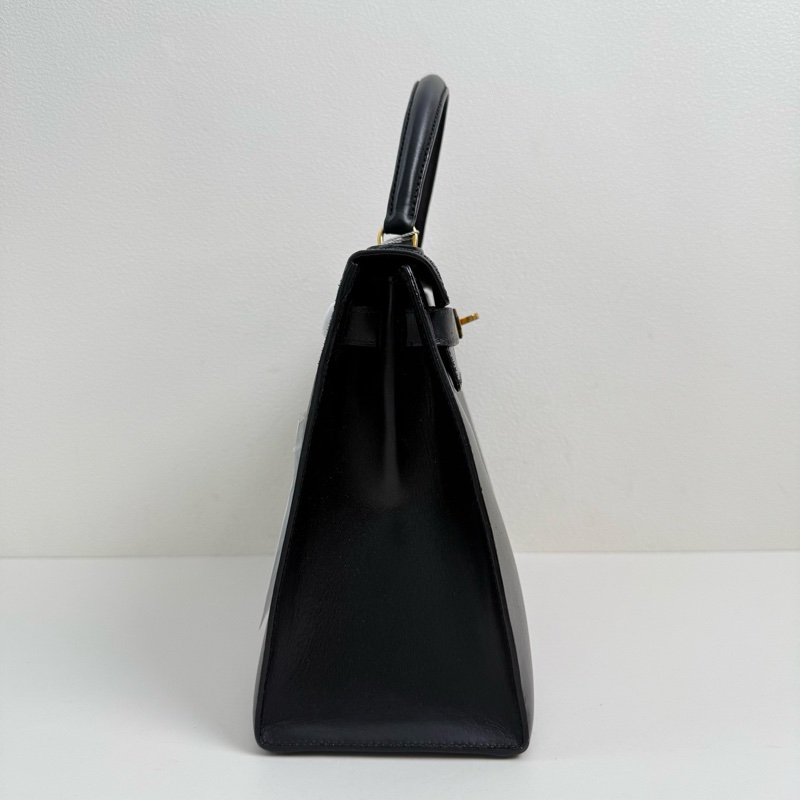 Hermes /愛馬仕 kelly 28 黑金box 手提包-3