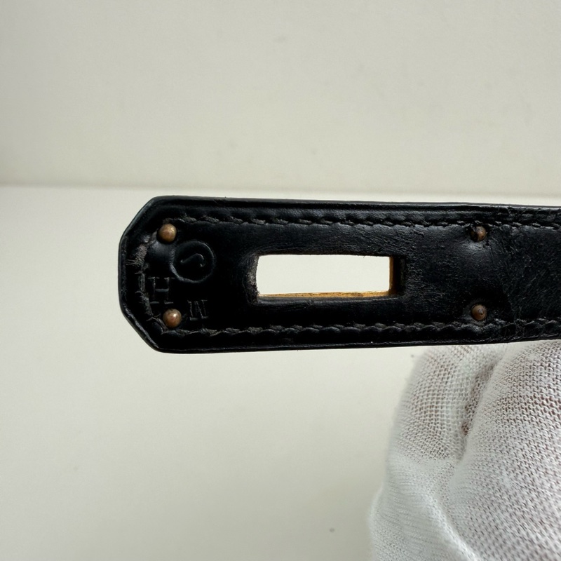 Hermes /愛馬仕 kelly 28 黑金box 手提包-8