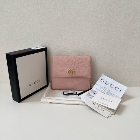 Gucci/古馳 淺粉色錢包 金扣