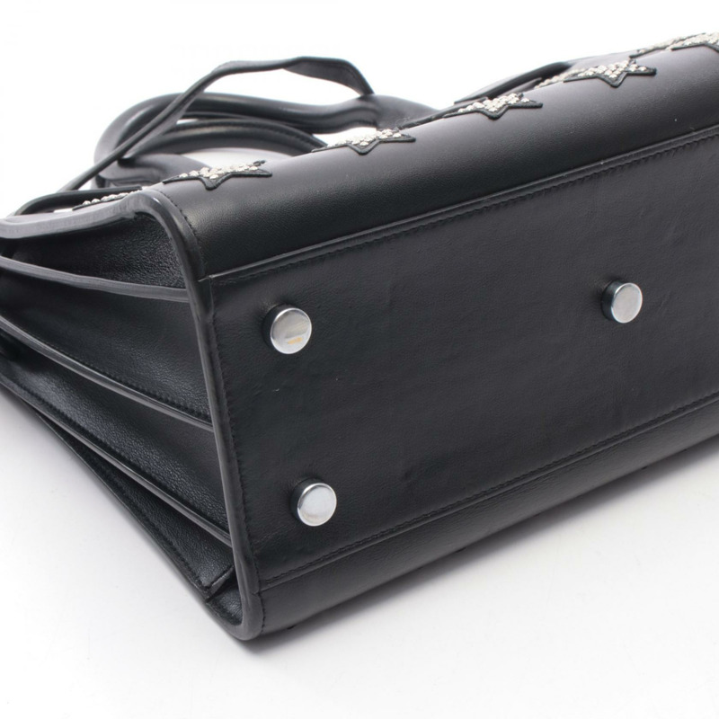 SAINT LAURENT PARIS Sac de Jour Baby 星形鉚釘手提包,黑色皮革,二手女款-5