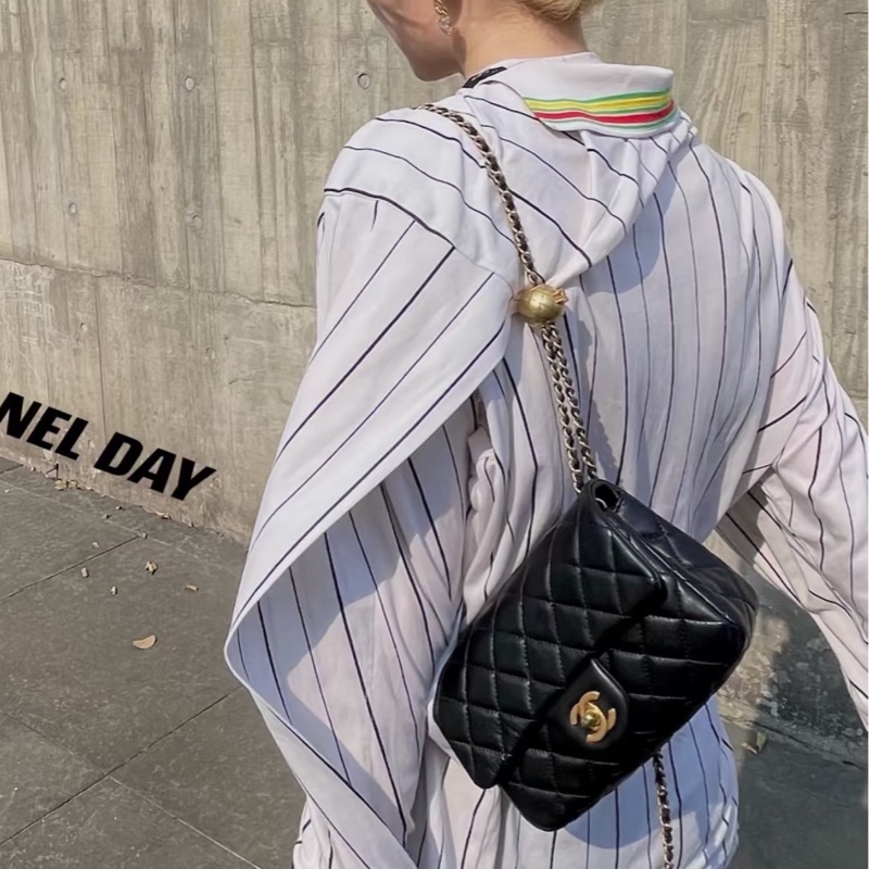 🌳CHANEL香奈兒黑金金球CF20 芯片款 CF大mini 芯片款-17