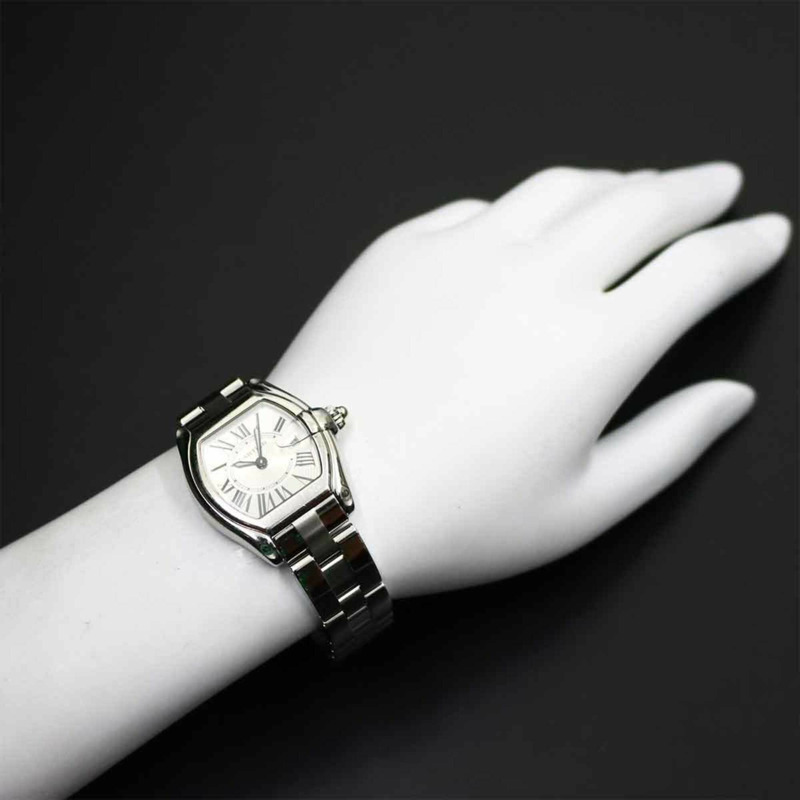 卡地亞 Roadster SM W62016V3 女士腕錶,日期顯示,銀色,石英錶-3