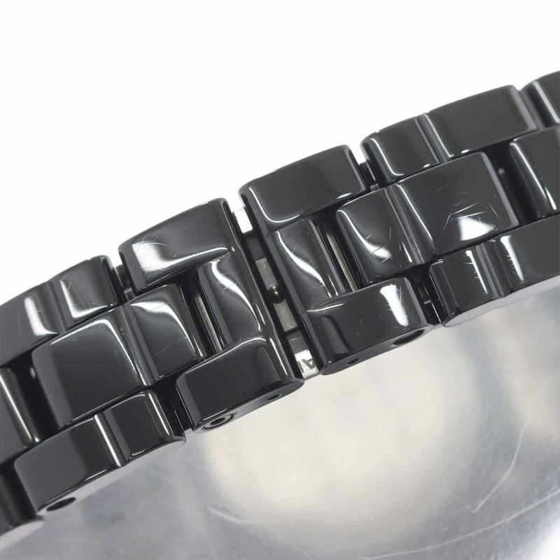 香奈兒 J12 33毫米 H5701 女士腕錶,鑲嵌12顆鑽石,黑色陶瓷石英錶-6