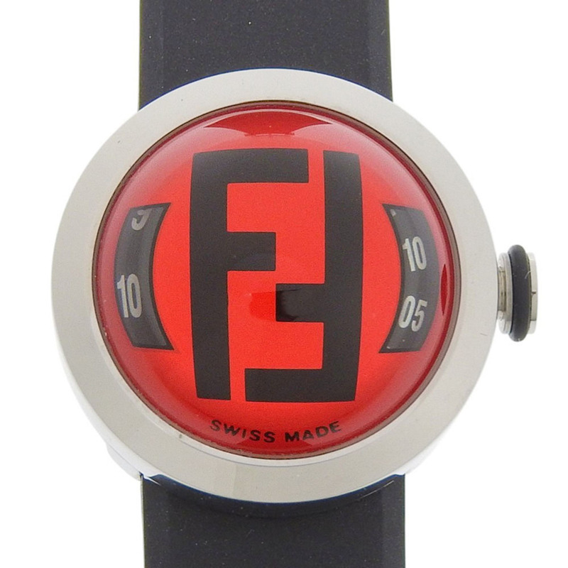 Fendi FENDI Bousla 8010L 紅色錶盤 不鏽鋼/橡膠 石英電池 約 27 毫米 女士腕錶-0