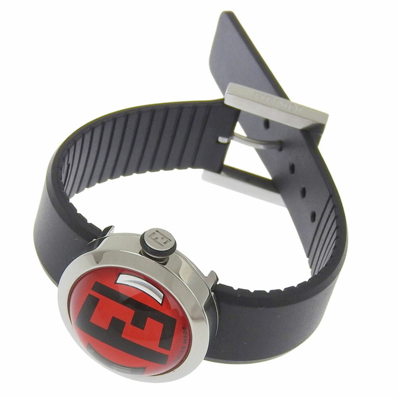 Fendi FENDI Bousla 8010L 紅色錶盤 不鏽鋼/橡膠 石英電池 約 27 毫米 女士腕錶-1