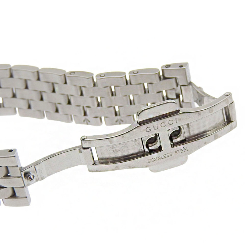 Gucci 5500L 黑色錶盤不鏽鋼石英腕錶,錶徑約 26 毫米,女士日期顯示-4