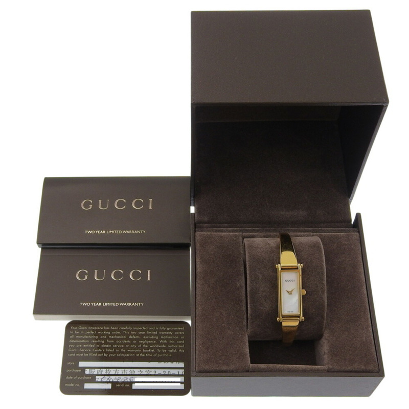 Gucci 1500L 珍珠母貝錶盤 GP 石英錶(含電池) - 女士腕錶,約 24 毫米(高)x 12 毫米(寬),兩針-8