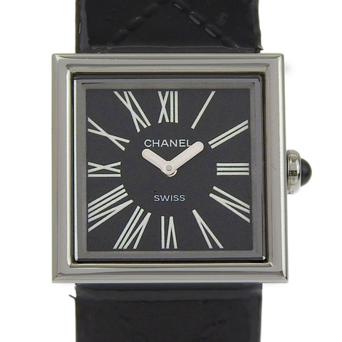 香奈兒 Mademoiselle H0525 黑色錶盤不鏽鋼/琺瑯/皮革石英23毫米女士腕錶