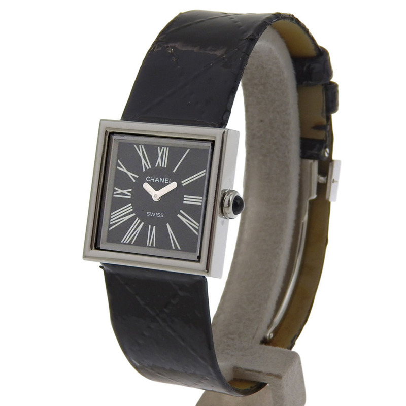 香奈兒 Mademoiselle H0525 黑色錶盤不鏽鋼/琺瑯/皮革石英23毫米女士腕錶-1