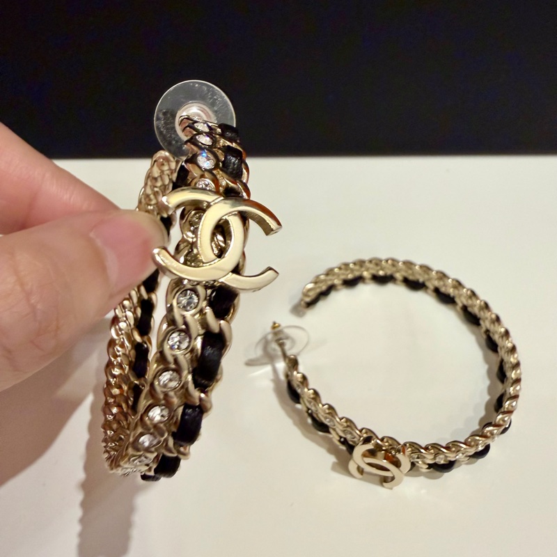 Chanel錬鑽大圓耳環-1