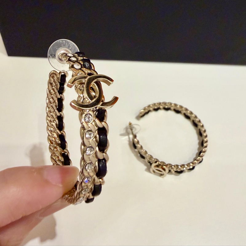 Chanel錬鑽大圓耳環-2