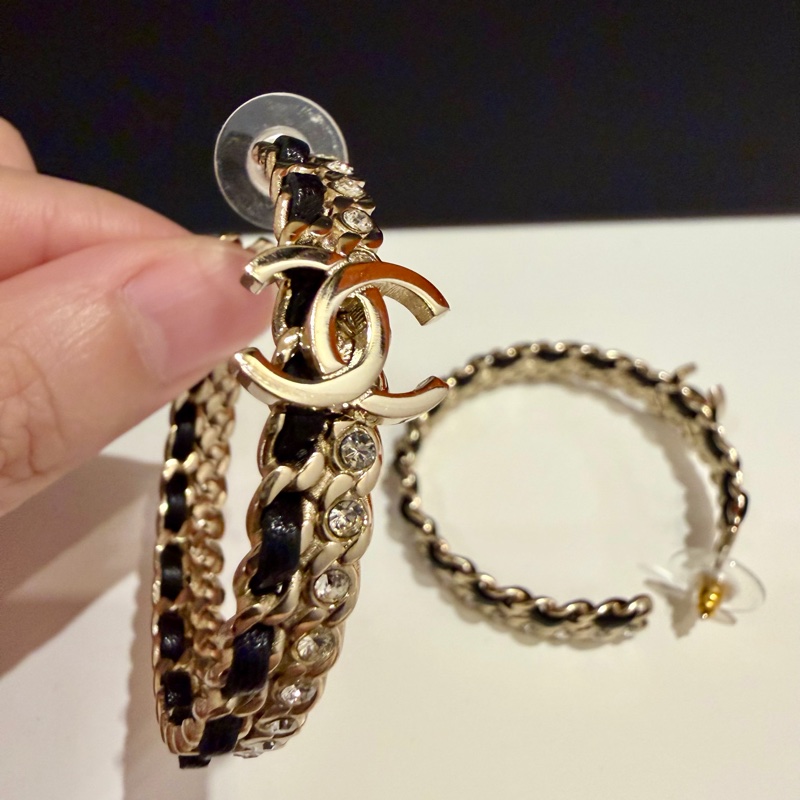 Chanel錬鑽大圓耳環-3