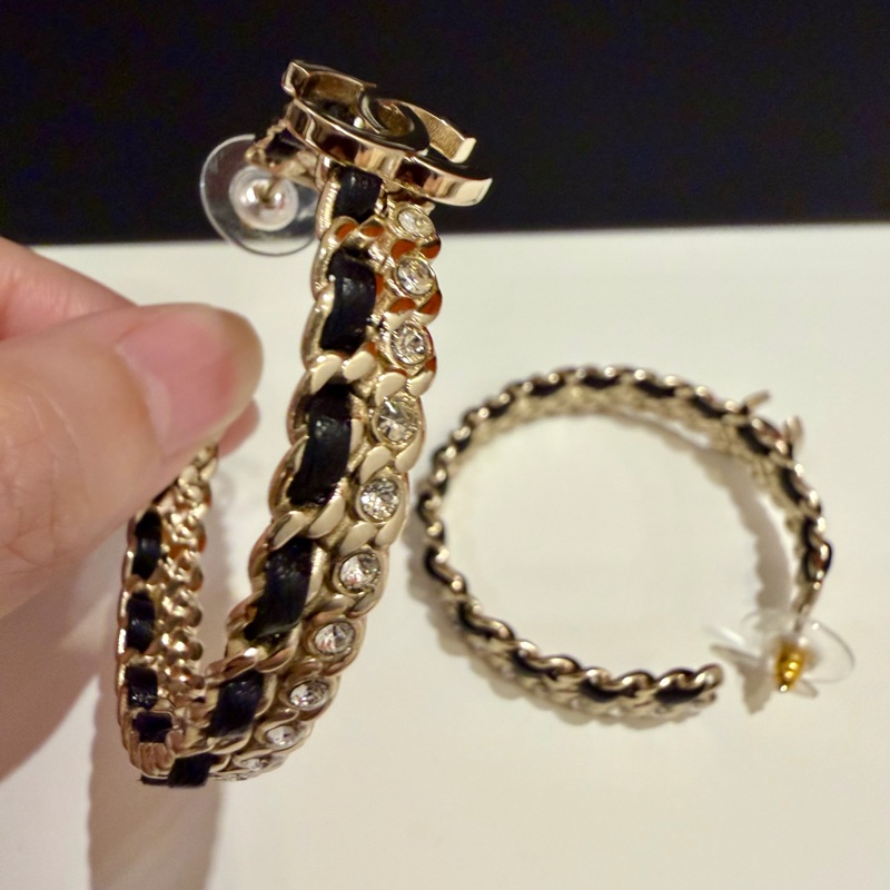 Chanel錬鑽大圓耳環-4