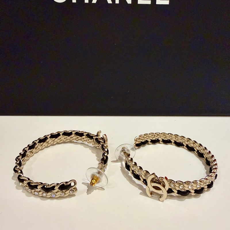 Chanel錬鑽大圓耳環-7