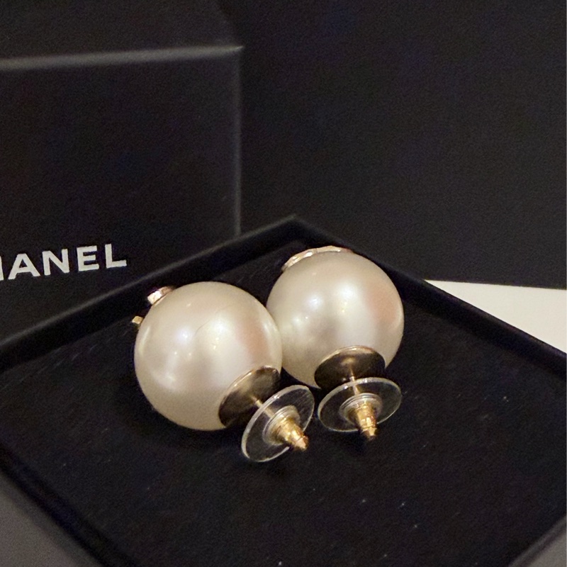 chanel大珍珠耳環-2