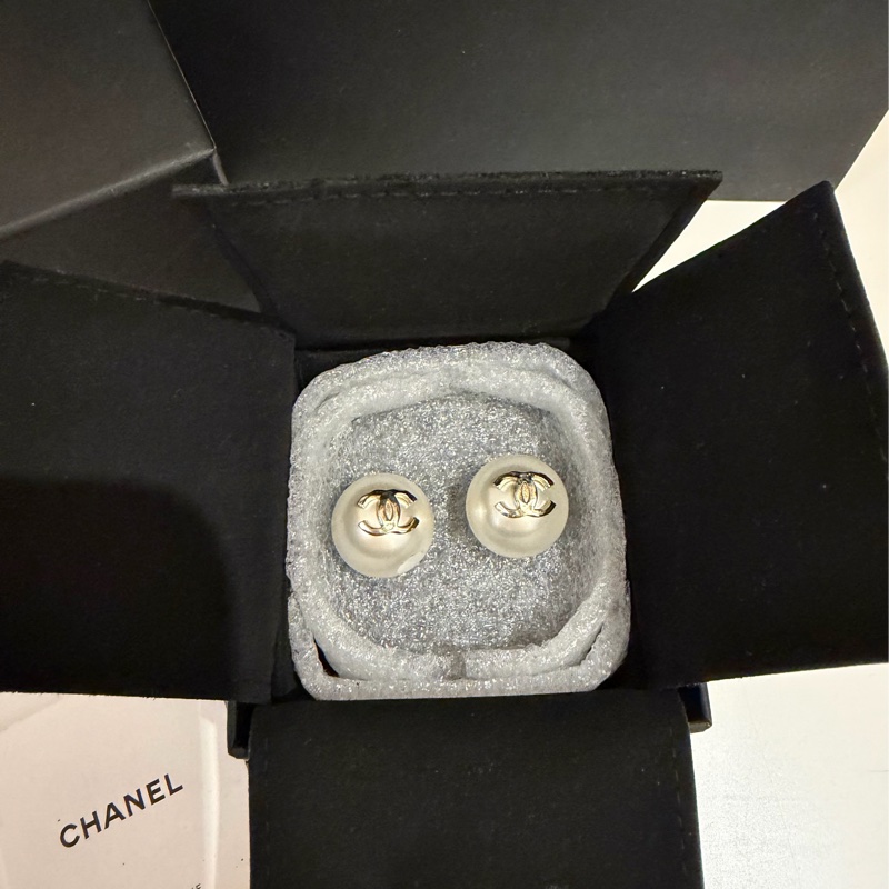 chanel大珍珠耳環-5