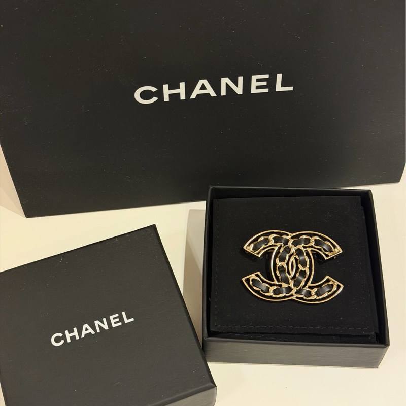 chanel經典百搭皮穿鏈胸針-0