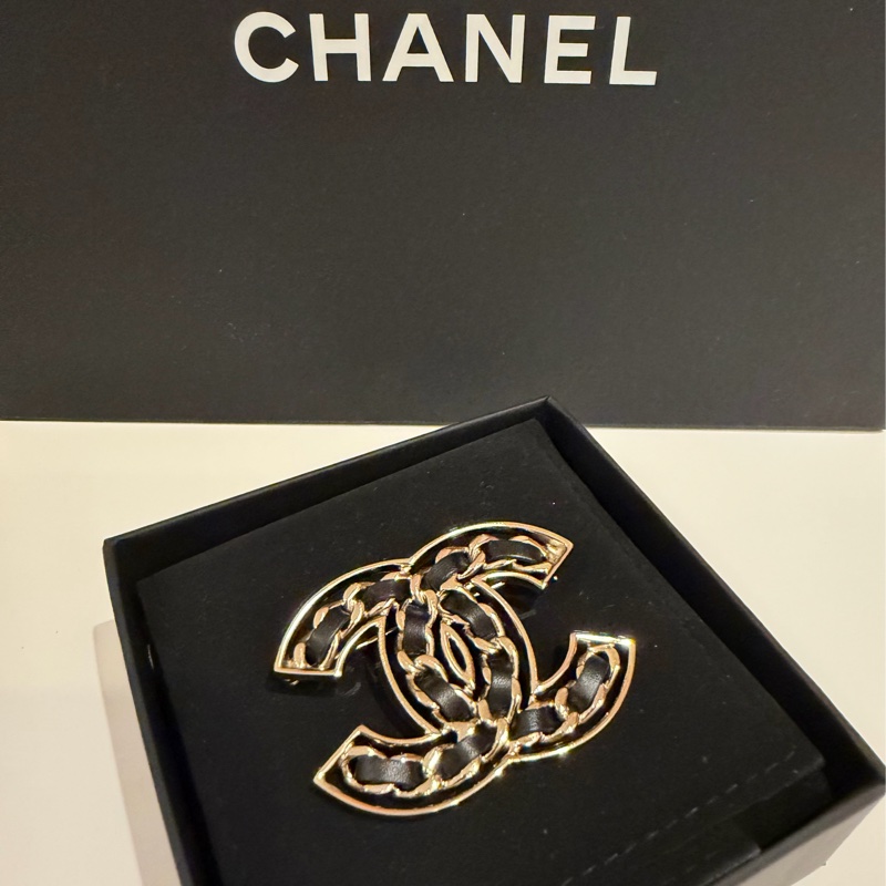 chanel經典百搭皮穿鏈胸針-1
